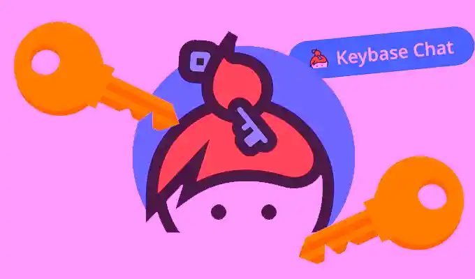 Keybase Mascot Logo, Pink Background